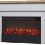 Real Flame Malie 68″ Electric Fireplace with Mantel & Remote Control
